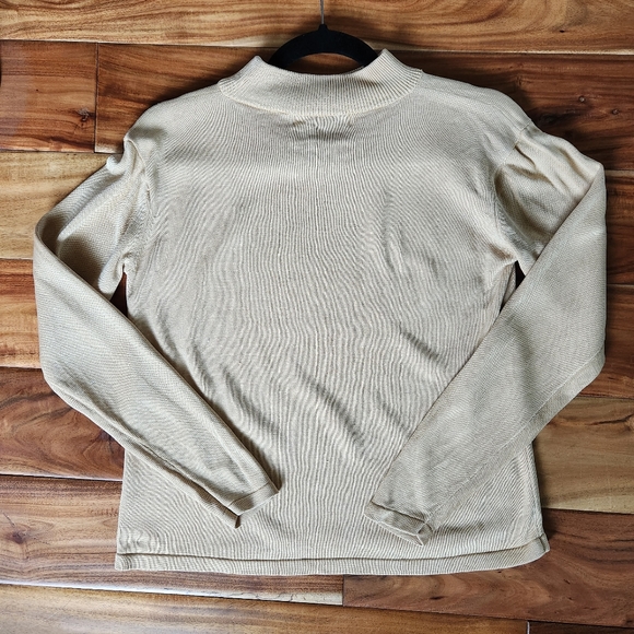 Vintage Sweater 100% Silk Kevo, Mock Turtleneck, Long Sleeve, Size Petite Small - Picture 5 of 7